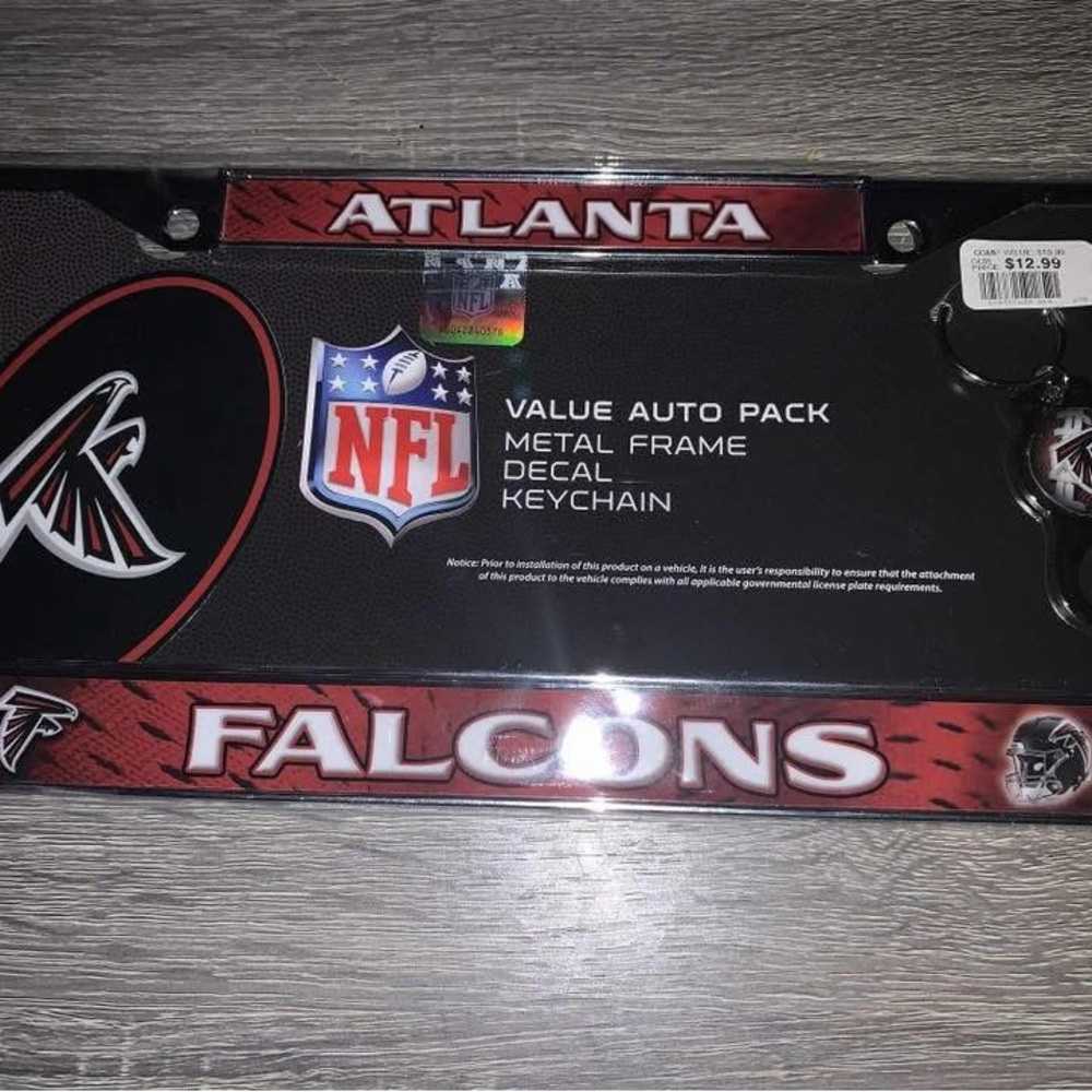 Atlanta Falcons Metal Frame Keychain Set